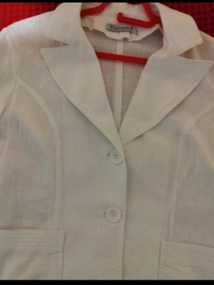 Provetto white summer jacket, cotton fabric, size M-L
