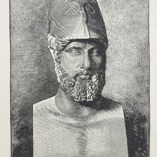Pericles woodcut 1890 used 15x12cm