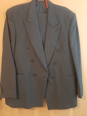 Barbalias men's suit set jacket and trousers like new blue L-XL