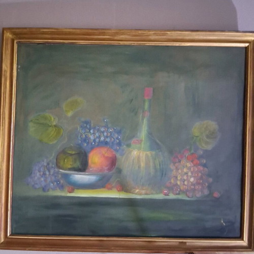 Oil painting Dead nature like new, signed in golden frame
