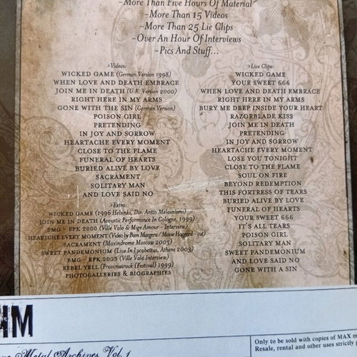 HIM DVD like new, Love Metal Archive