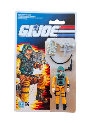 Vintage Hasbro G.I.Joe Scoop figure used with accessories and card