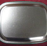 Metal serving tray Loumidis Papagalos used, rare Greek advertising