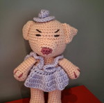 Handmade knitted piglets new with keychain