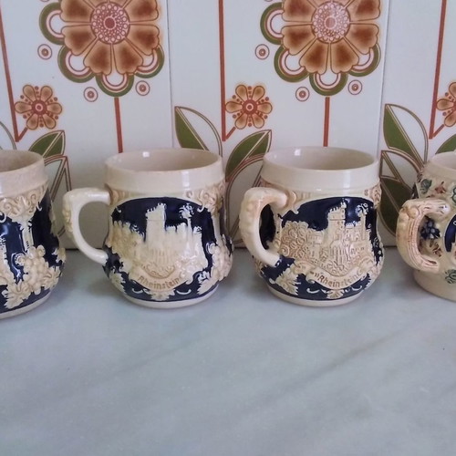 Marzi & Remy German collectible mugs used, set of four