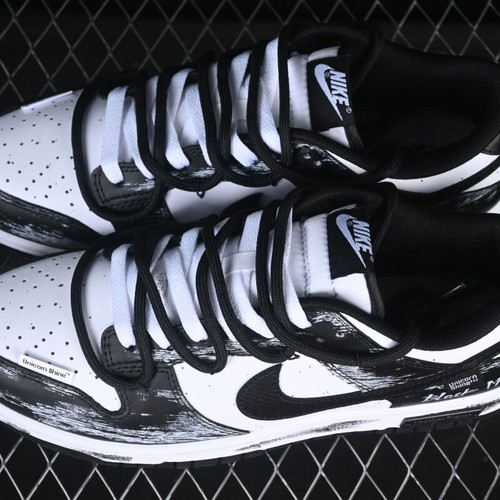 Nike SB Dunk Low Punk Style new black and white handmade sneakers