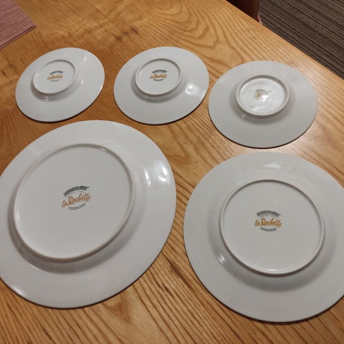La Rochelle dinner plates set, 5 pieces, English vintage