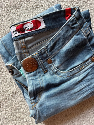 Take Two jeans like new, faded, fitted, size XS