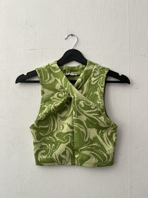 Crop top Zara like new, size S, white and green