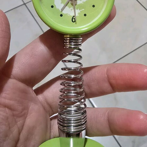 Metal desk clock with spring new, analog