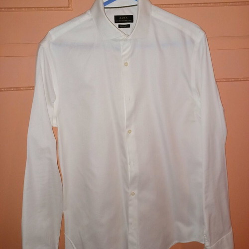 Zara men's white regular fit shirt like new, size M, 2 pieces