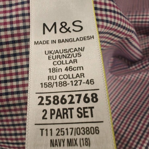 Marks & Spencer Regular Fit checked men's shirt used, size XL