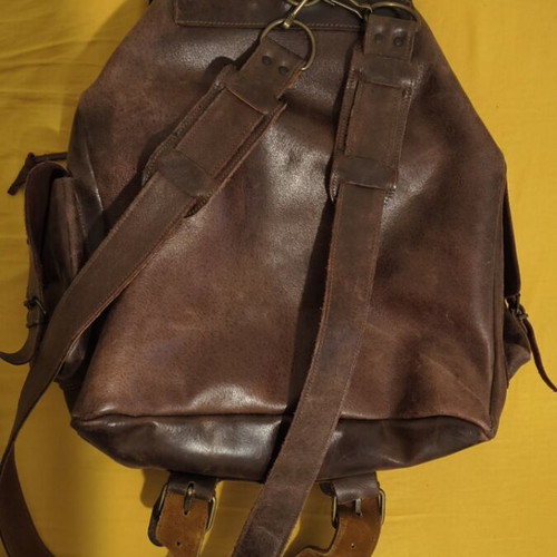 Kouros Leather Backpack like new, large brown 45x40x22 cm