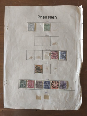 Preussen Stamp Collection Sheet used with Authentic Stamps 1902–1920