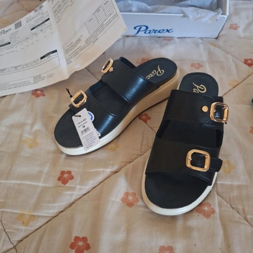 Parex sandals new size 38 black and white