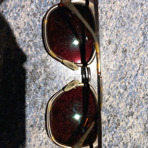 Moritz sunglasses used, brown tortoise frame with polarized blue lenses