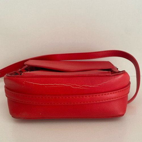 Zara crossbody bag red with leopard details used