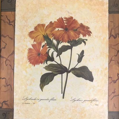 Set of 2 vintage flower frames retro decoration