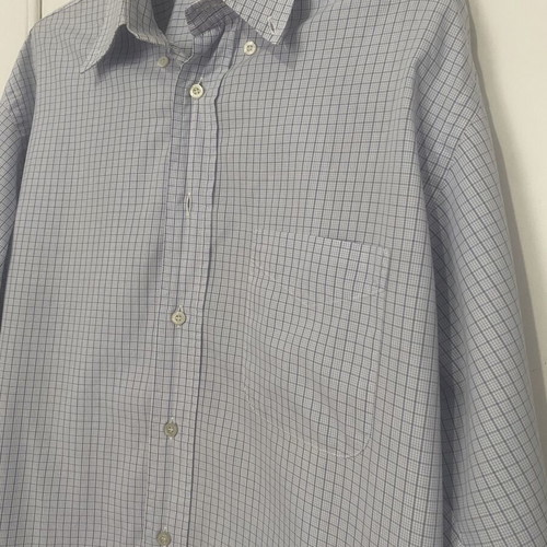 Men's Checked Shirt long sleeve, pocket, French seam, like new, size L