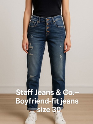 Staff Jeans & Co. boyfriend fit jeans size 30 like new, blue