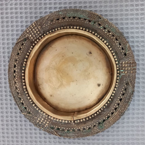 Handmade ashtray from India unused, 1980s, 22 cm diameter