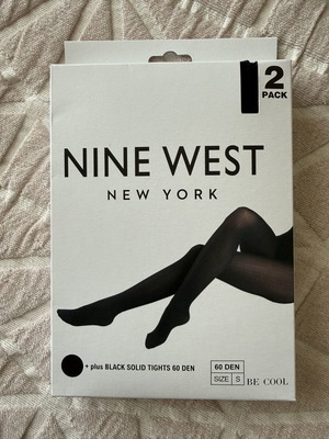 Nine West solid tights 60 den, new, pack of 2, black