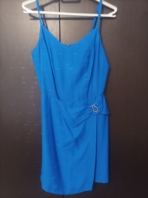 Blue dress with buckle detail, size M