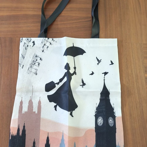 Mary Poppins Canvas Tote Bag New Shoulder Bag Beige Multicolor