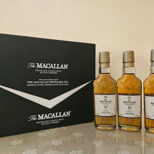 Macallan triple set new, 12, 15 and 18 years old single malt whisky
