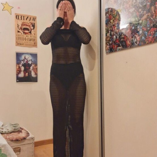 Bubblegun long dress used, black, size S/M
