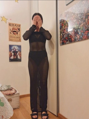 Bubblegun long dress used, black, size S/M