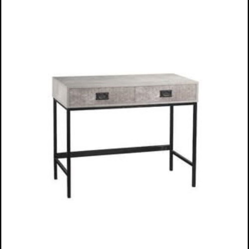 Rubik console table like new, wood and metal, cement gray
