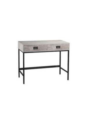 Rubik console table like new, wood and metal, cement gray