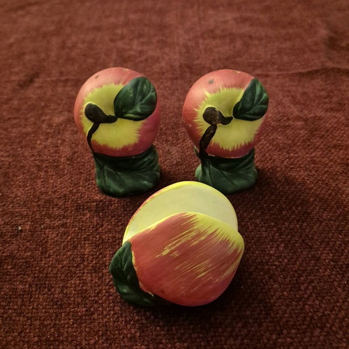 Salt and pepper set with napkin holder like new