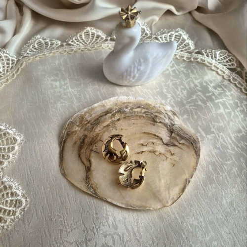 Gold-Plated Vintage Earrings with English Clasp restored