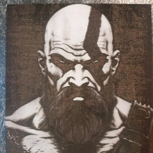God of War wood engraving made to order 20x16