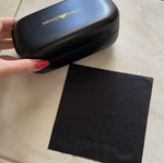 Emporio Armani glasses case and cleaning cloth used, black