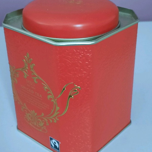 Metal square M & S tea tin new