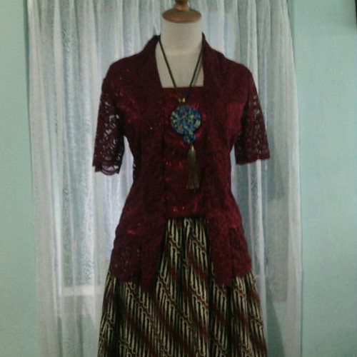 Modern Indonesian Kebaya Party Dress Set new, brocade and batik
