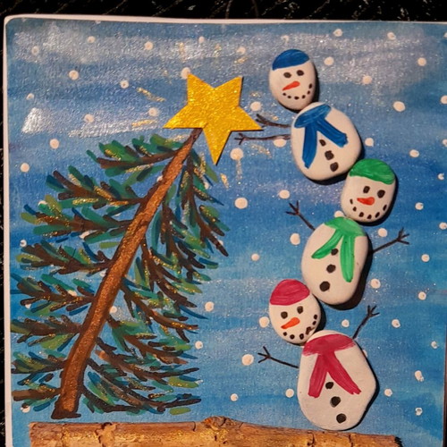 Handmade Christmas frame ideal as a gift for a teacher