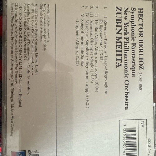 Berlioz Symphony CD used, New York Philharmonic