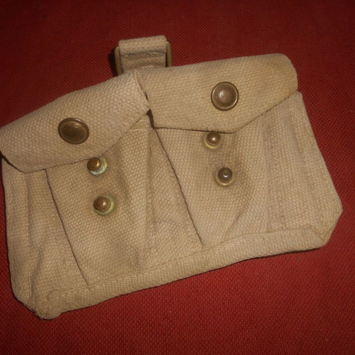 English Canvas Pouches for Lee-Enfield Cartridges used, 1943 WWII, set of 2