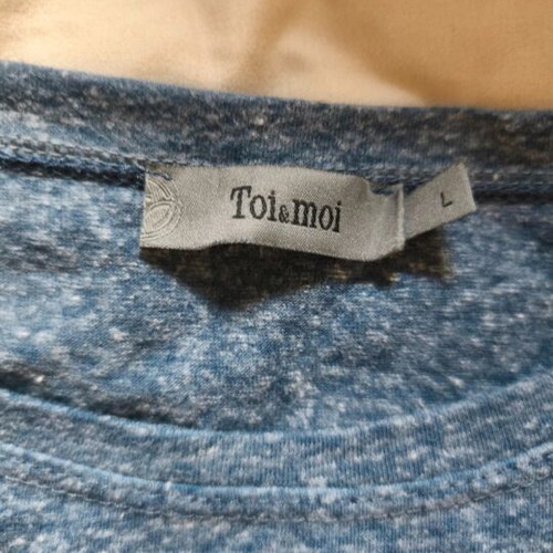 Toi&Moi women's summer blouse, blue, size large but fits small