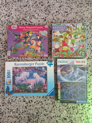 Children's puzzles like new with up to 104 pieces