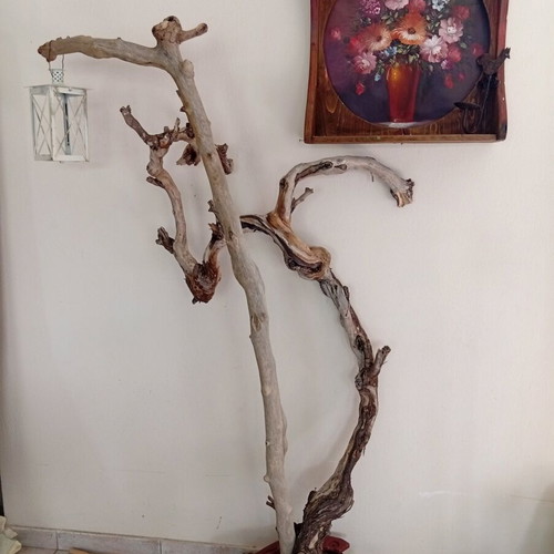 Floor lamp new from plane wood with small lantern