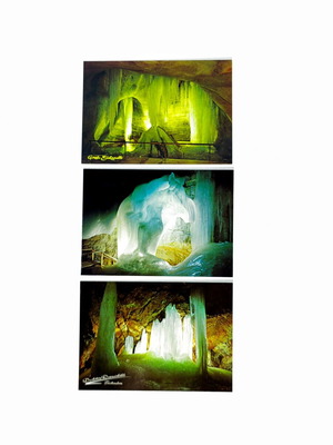 Set of 3 Vintage Postcards Dachstein Giant Ice Cave Austria mint