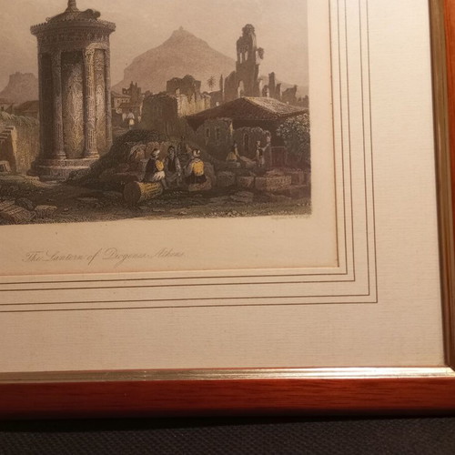 Lysicrates Monument engraving used from 1840 with frame