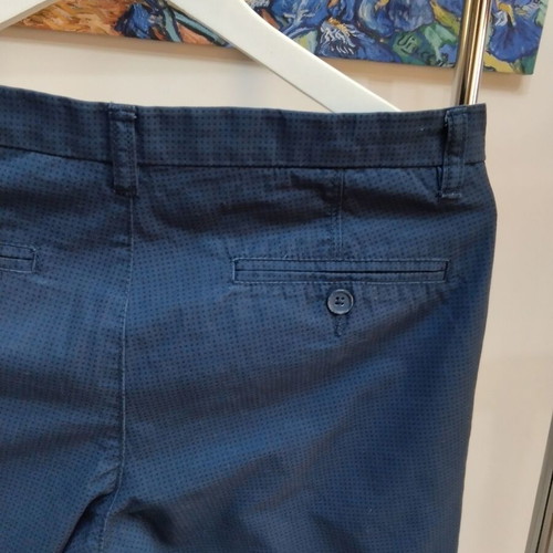 Benetton Chino pants like new, dark blue with micro-pattern, size S