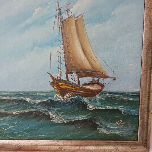 Seascape painting used 56x47 cm in frame