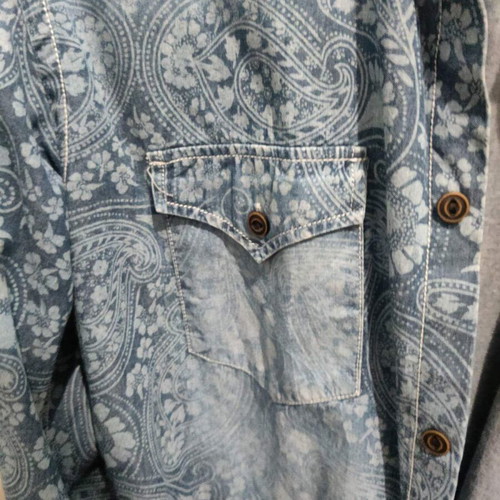 Denim Shirt with Pattern Used, Size M